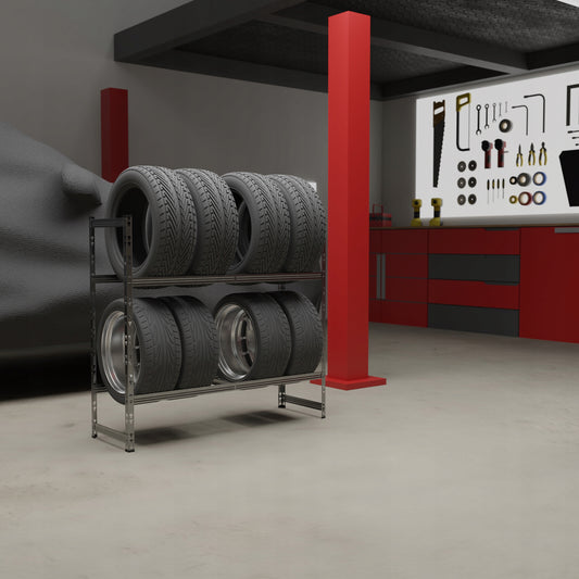 METALINIS STOVAS ANT RATUKŲ PADANGOMS LAIKYTI, LENTYNA 8 PADANGOMS, STOVAS GARAŽUI, TVIRTAS