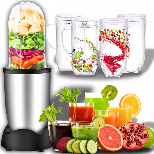 Daugiafunkcis virtuvinis kombainas-blenderis su ąsočiu, 600W, + 2 dideli 470 ml puodeliai