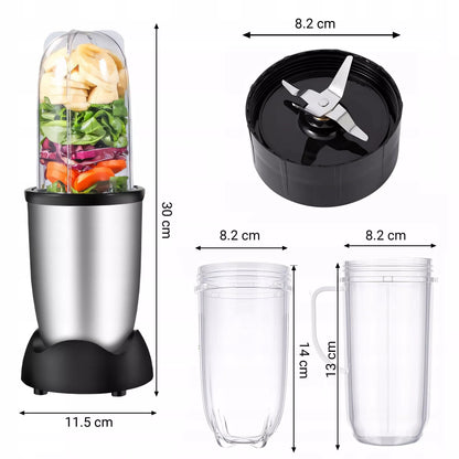 Daugiafunkcis virtuvinis kombainas-blenderis su ąsočiu, 600W, + 2 dideli 470 ml puodeliai