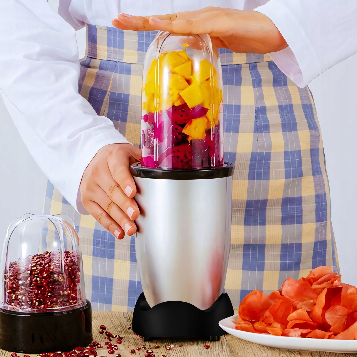 Daugiafunkcis virtuvinis kombainas-blenderis su ąsočiu, 600W, + 2 dideli 470 ml puodeliai