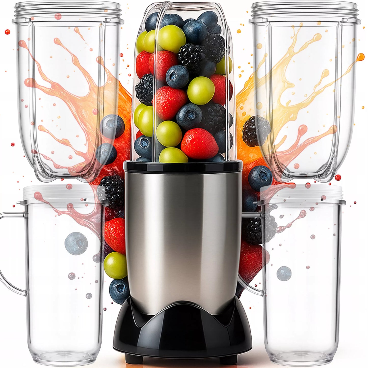Daugiafunkcis virtuvinis kombainas-blenderis su ąsočiu, 600W, + 2 dideli 470 ml puodeliai
