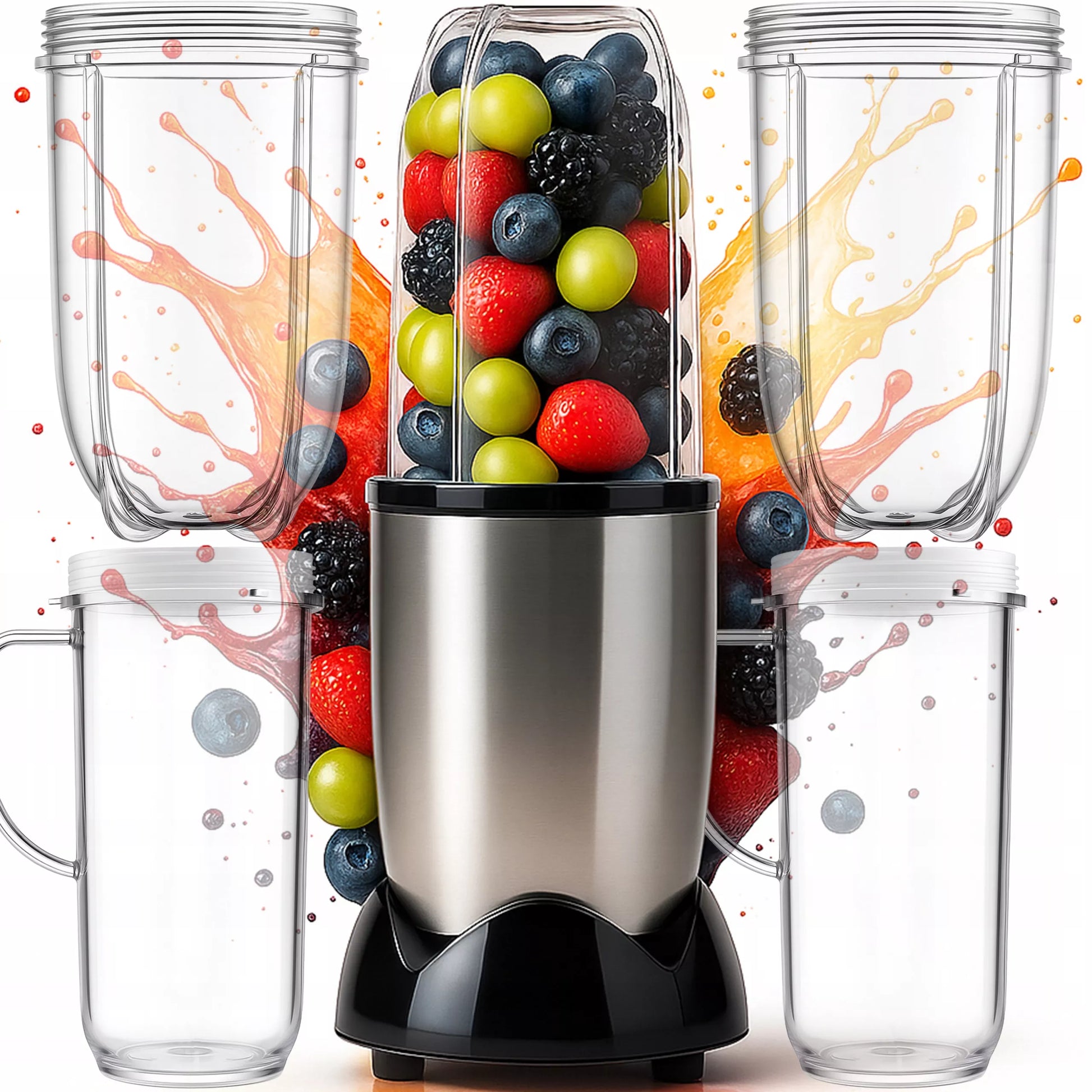 Daugiafunkcis virtuvinis kombainas-blenderis su ąsočiu, 600W, + 2 dideli 470 ml puodeliai