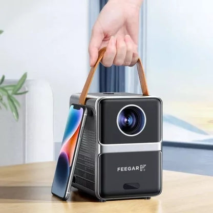 Mini LED Nešiojamas Projektorius TV Feegar SHOW WiFi 5G Bluetooth FOCUS