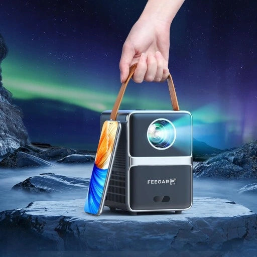 Mini LED Nešiojamas Projektorius TV Feegar SHOW WiFi 5G Bluetooth FOCUS