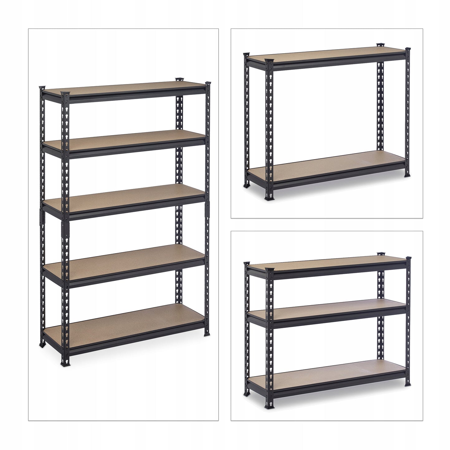 Metalinis sandėliavimo stelažas Relaxdays 153 x 91 x 30,5 cm, maks. 360 kg vienai lentynai