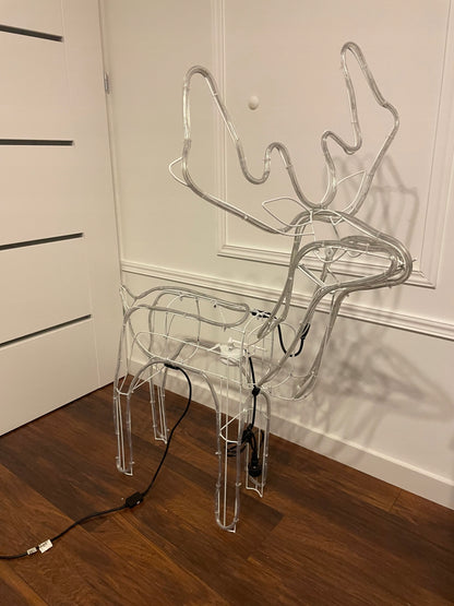 Kalėdinis LED briedis, šviečiantis lauke, didelė XXL dekoracija 125, šaltai balta