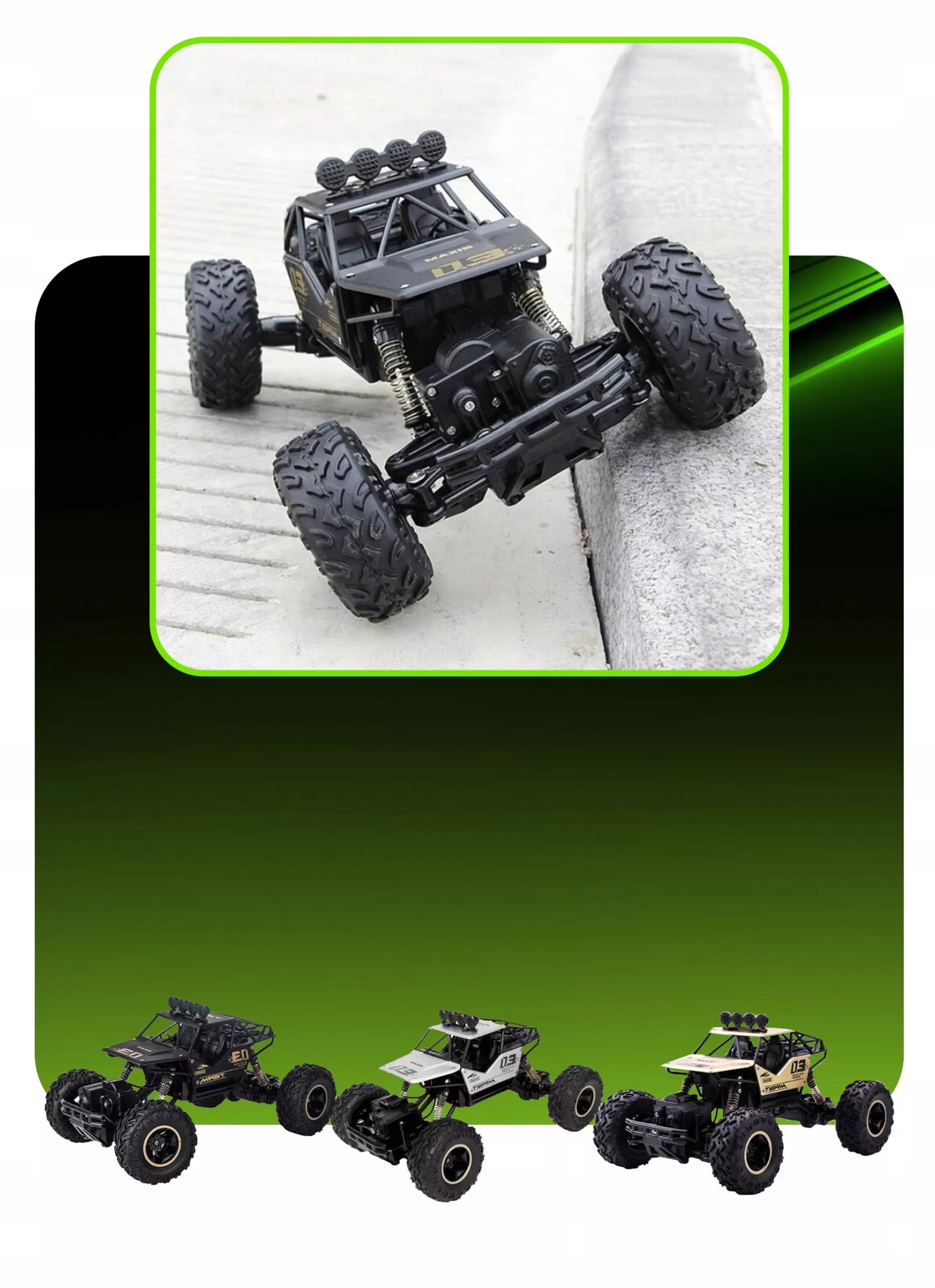 Nuotoliniu būdu valdomas automobilis 4WD visureigis 4x4 Crawler LEMON Rocker
