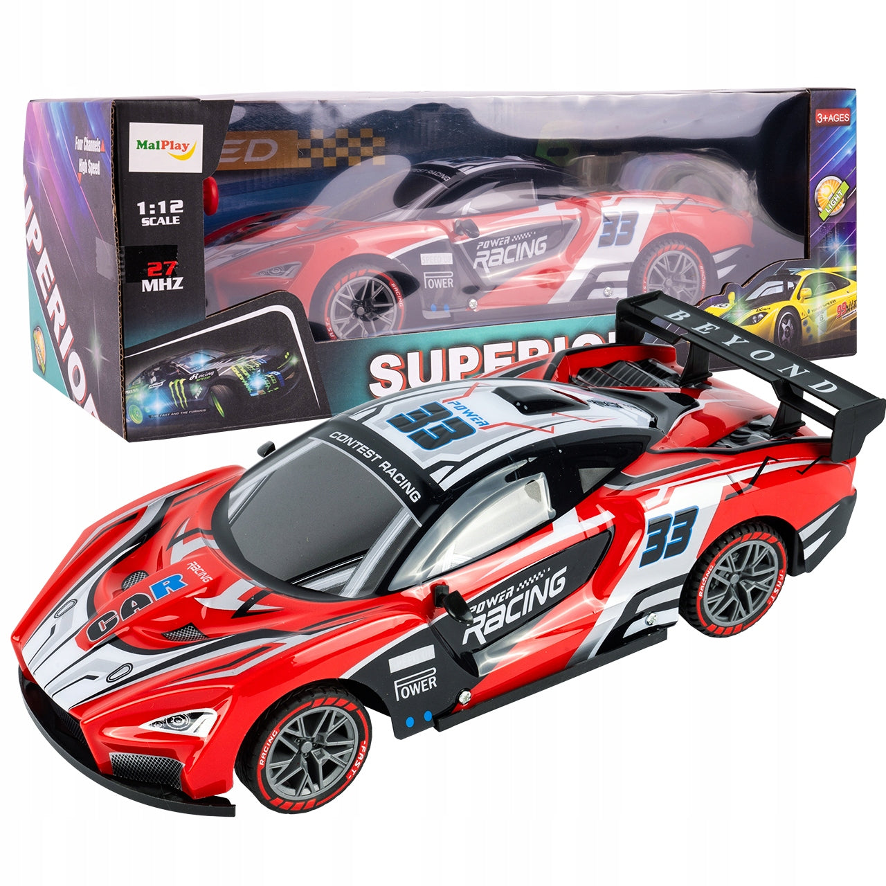 RC NUOTOLINIU VALDOMAS AUTOMOBILIS 1:12 AUTOMOBILIS SU PILOTU Kietas LED APŠVIETIMAS