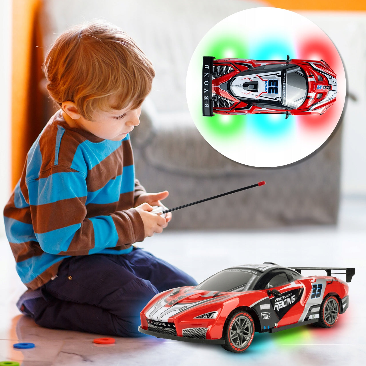 RC NUOTOLINIU VALDOMAS AUTOMOBILIS 1:12 AUTOMOBILIS SU PILOTU Kietas LED APŠVIETIMAS