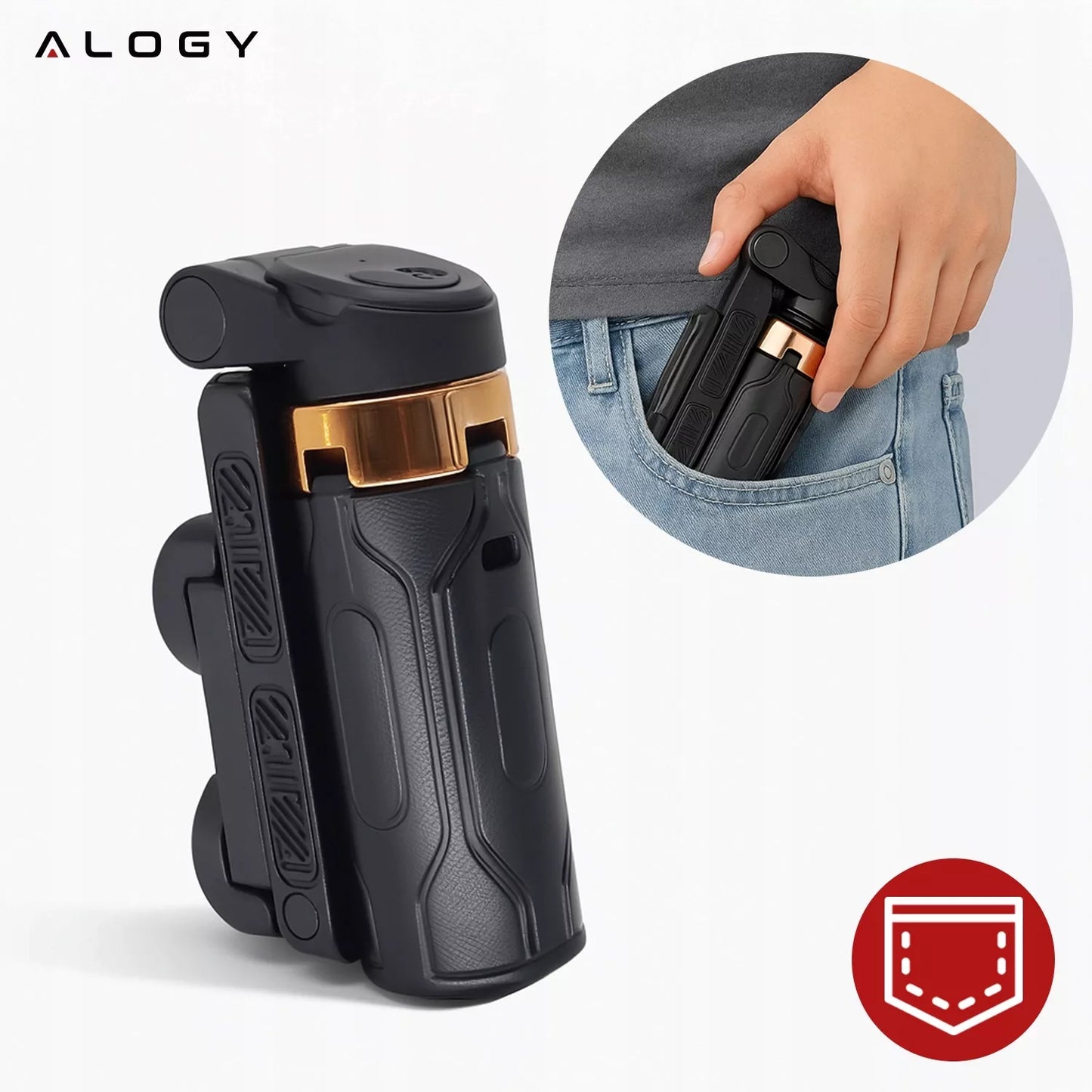 Asmenukių lazdelė Alogy FlexiShot su trikoju ir Bluetooth pulteliu, juoda