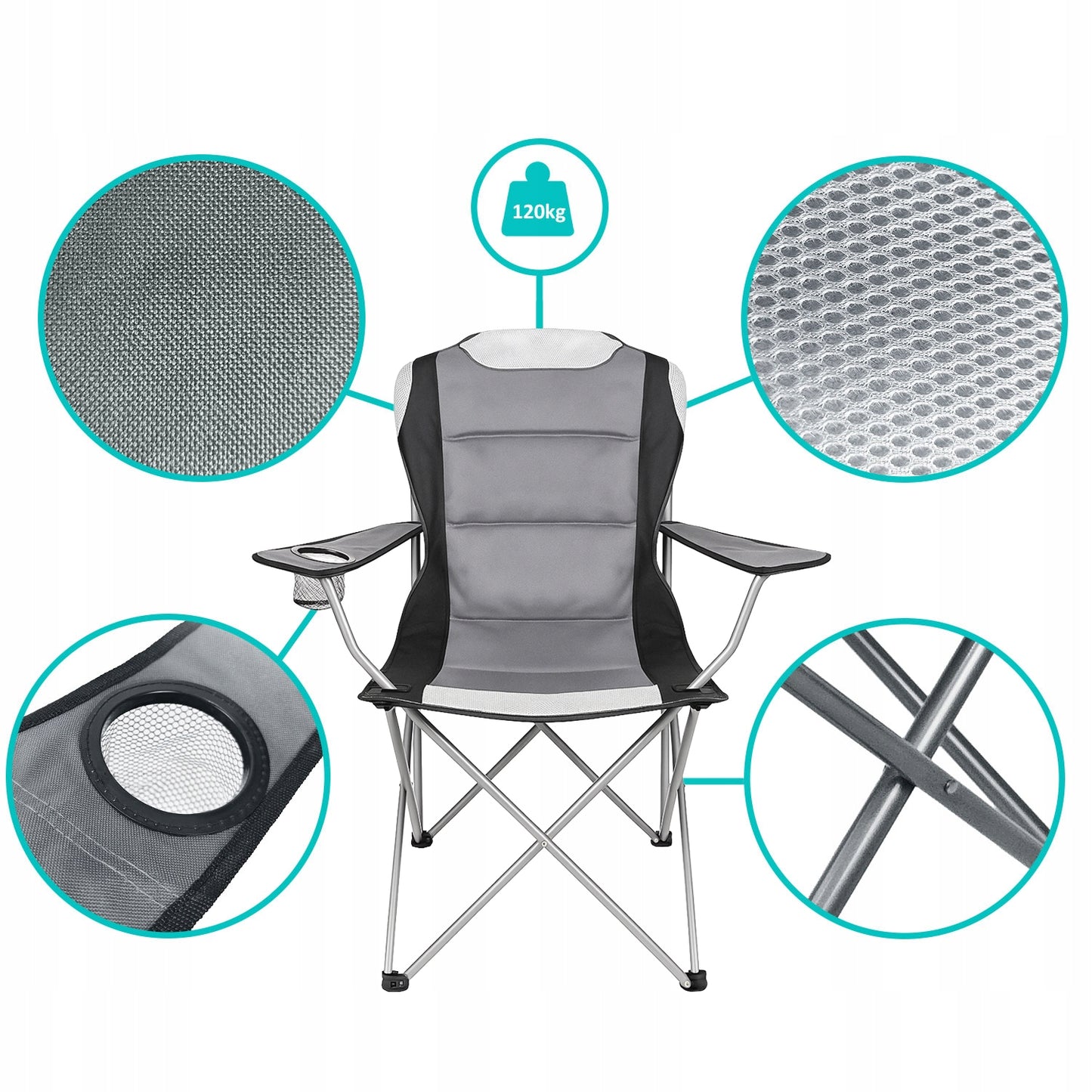 SULSTAMA KĖDĖ ŽVEJYBAI skirta kelionėms, stovyklavimui, paplūdimiui + DĖKLAS