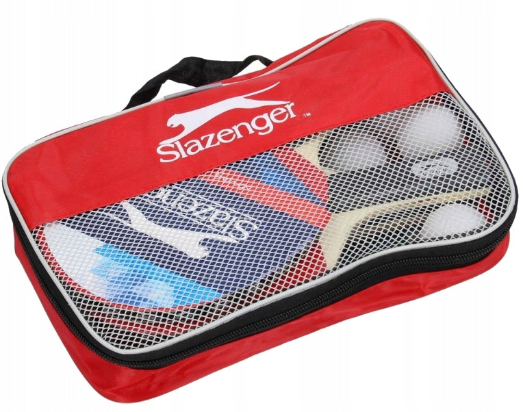 SLAZENGER Stalo teniso rinkinys, 10 elementų: raketės, kamuoliukai, tinklelis