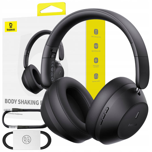 BELIAIDĖS AUSINĖS BASEUS „BLUETOOTH 5.3“ „Bass 30 Max“ AUSINĖS ANT AUSŲ USB-C AUX