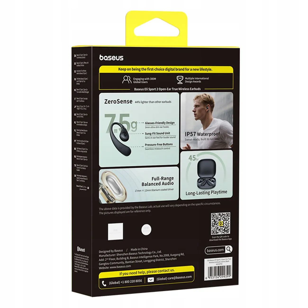 Belaidės ausinės BASEUS Eli Sport 2 OWS ENC su Bluetooth 6.0 ir ausų lankeliais