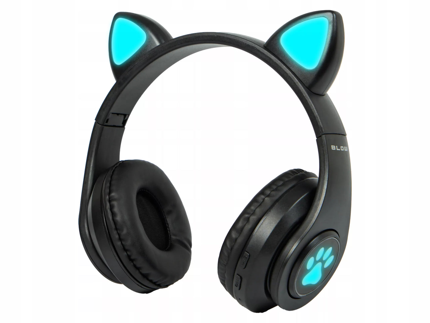 Belaidės ausinės vaikams Bluetooth, mikrofonas, katės ausytės, LED RGB