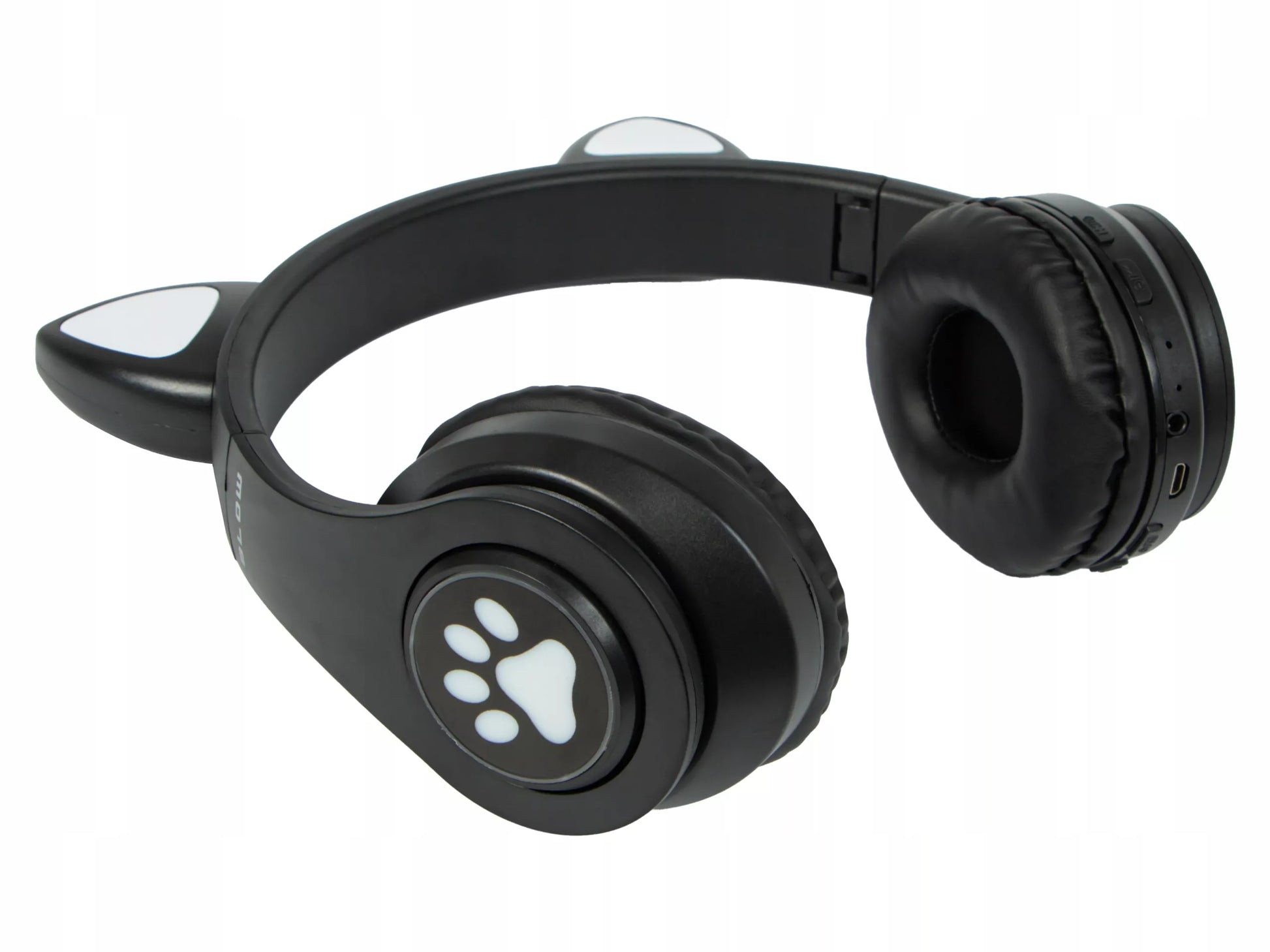 Belaidės ausinės vaikams Bluetooth, mikrofonas, katės ausytės, LED RGB