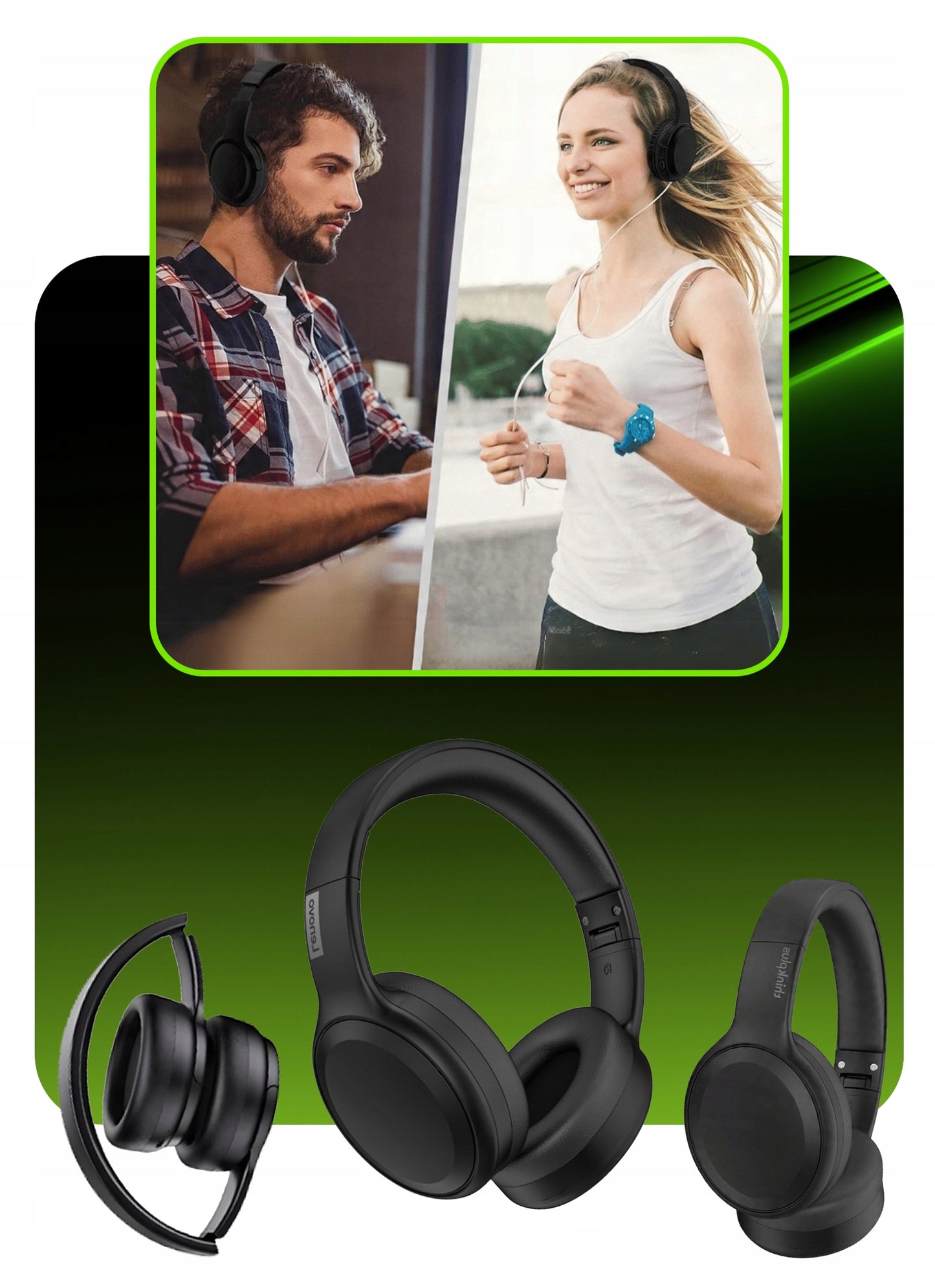 BELAIŠĖS AUSINĖS ANT AUSŲ Lenovo TH30 BLUETOOTH MIKROFONAS AUX