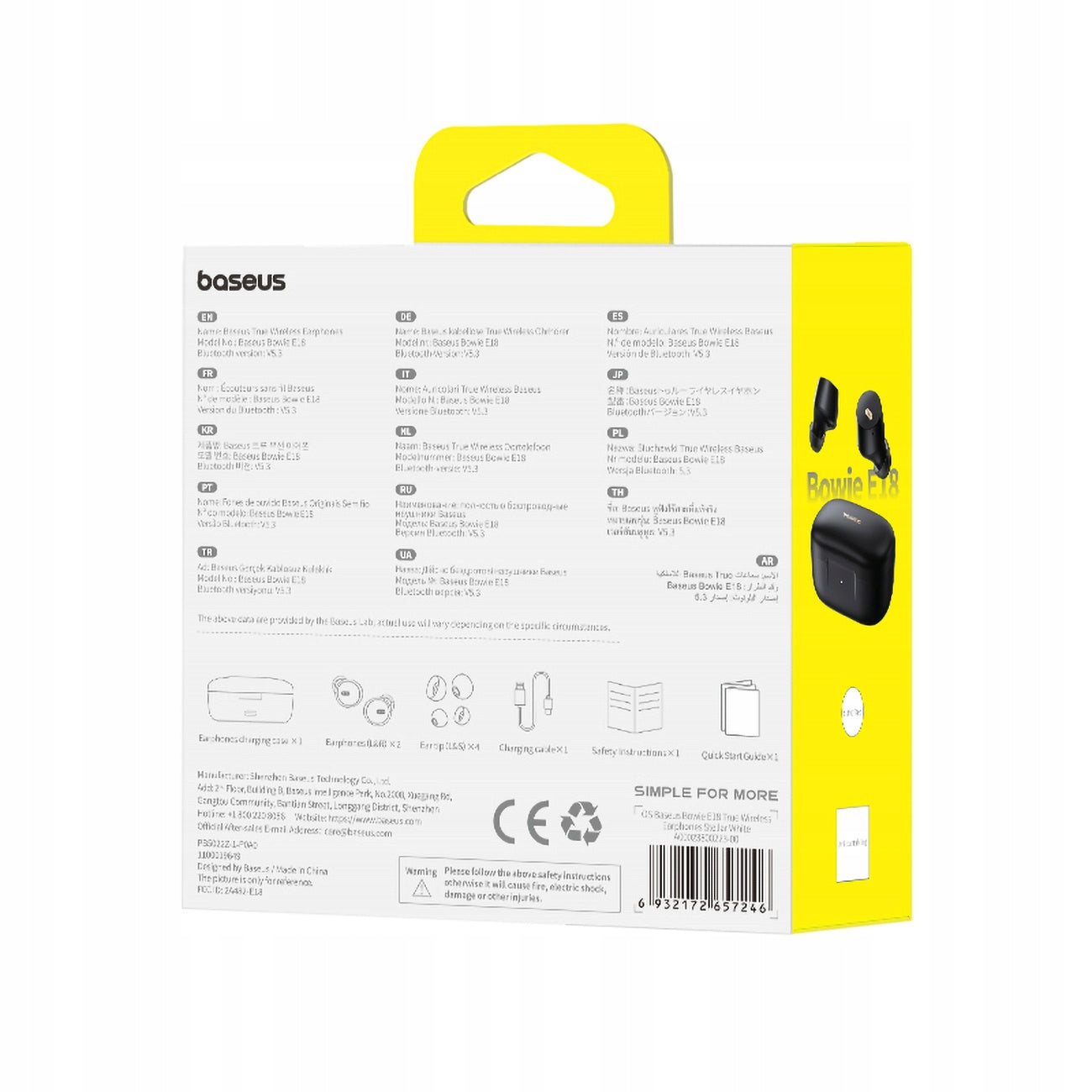 Belaidės Bluetooth ausinės BASEUS į ausį, dokanalinės TWS ENC IPX4