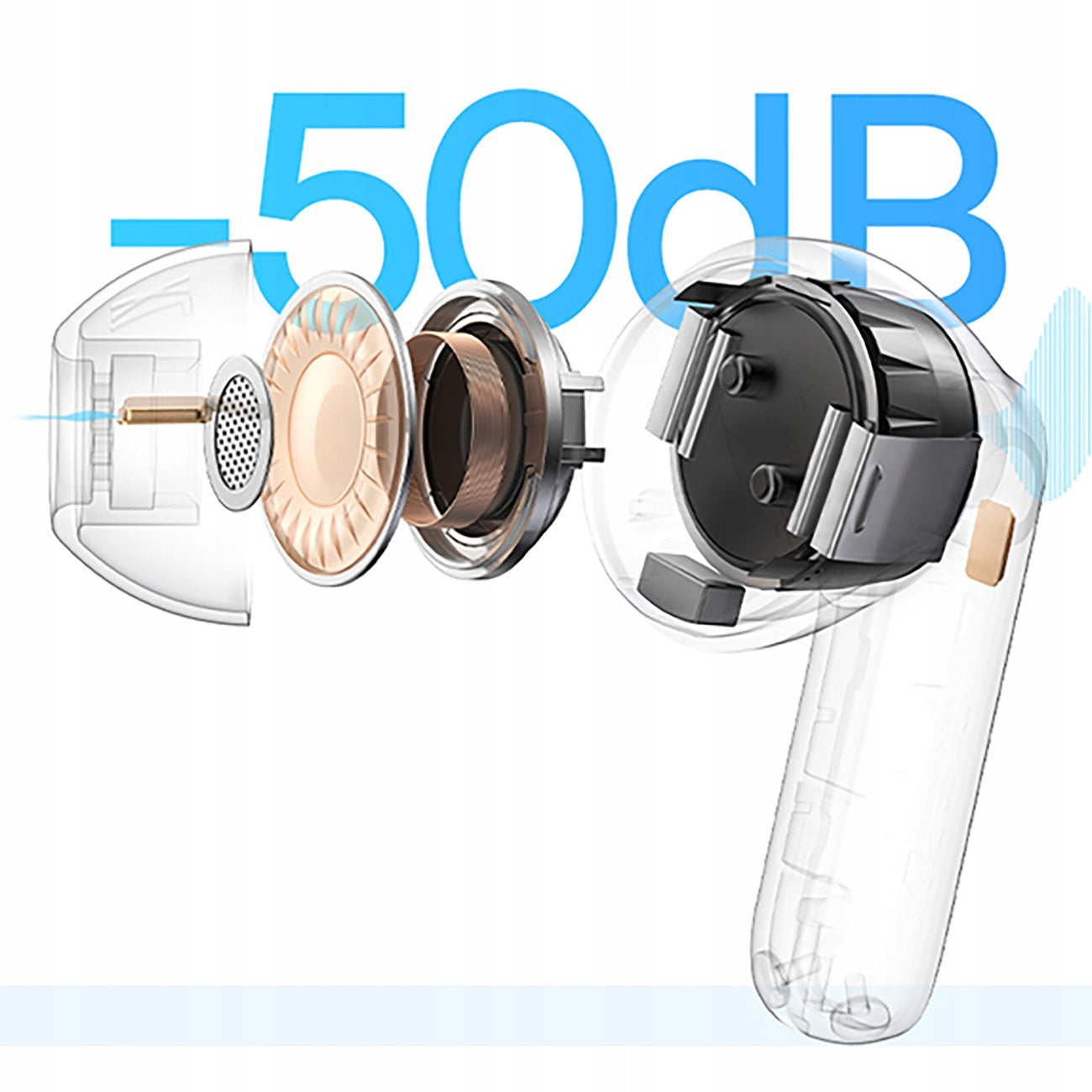 TWS ausinės BASEUS BASS BP1 PRO dedamos į ausį su aktyviu triukšmo slopinimu (ANC) BLUETOOTH