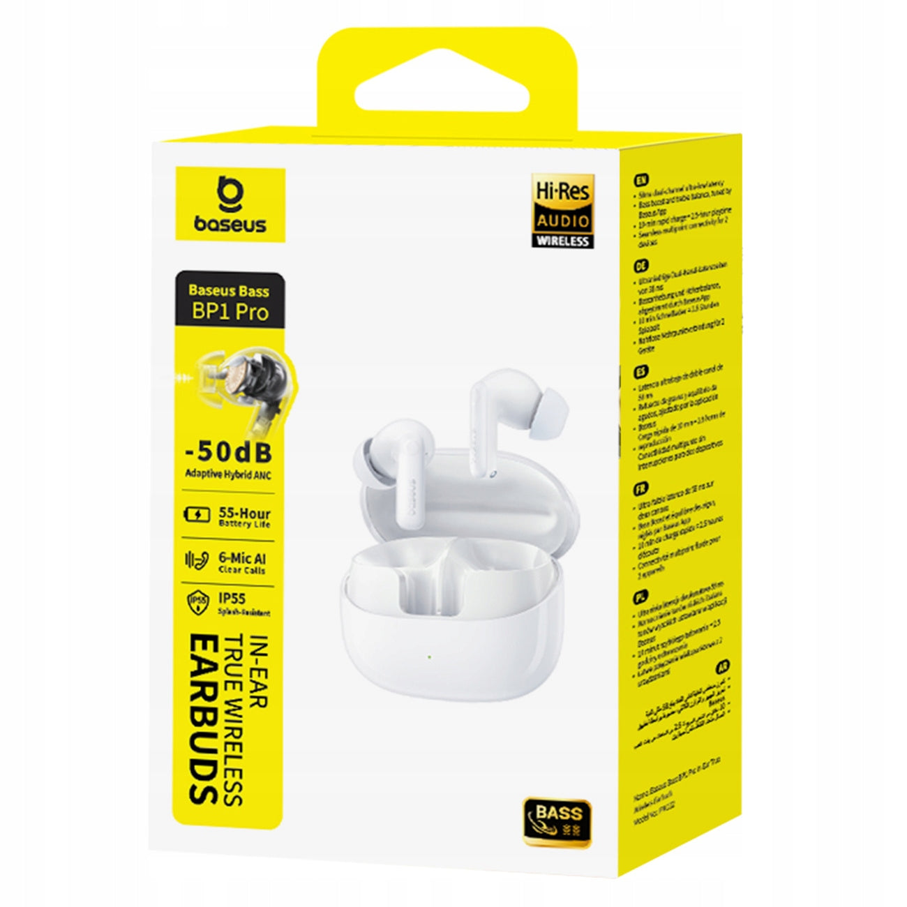 TWS ausinės BASEUS BASS BP1 PRO dedamos į ausį su aktyviu triukšmo slopinimu (ANC) BLUETOOTH