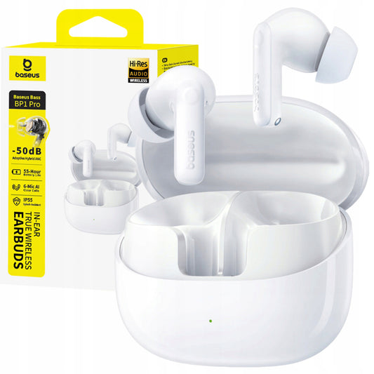 TWS ausinės BASEUS BASS BP1 PRO dedamos į ausį su aktyviu triukšmo slopinimu (ANC) BLUETOOTH