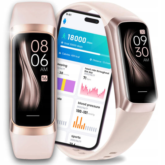 Auksinis moteriškas išmanusis laikrodis AMOLED sportas atsparus vandeniui SMS Smartband