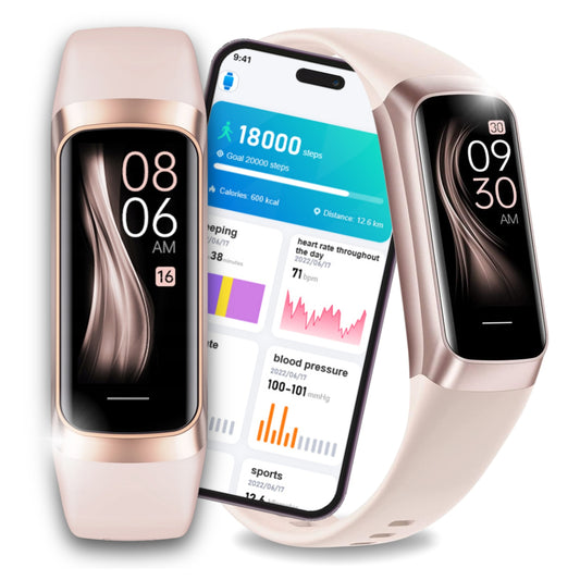 Auksinis moteriškas išmanusis laikrodis AMOLED sportas atsparus vandeniui SMS Smartband