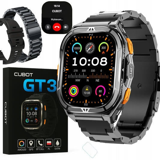 IŠMANUSIS LAIKRODIS VYRIŠKAS CUBOT GT3 AMOLED GPS SKAMBUČIAI ŠARVUOTAS KARINIS !