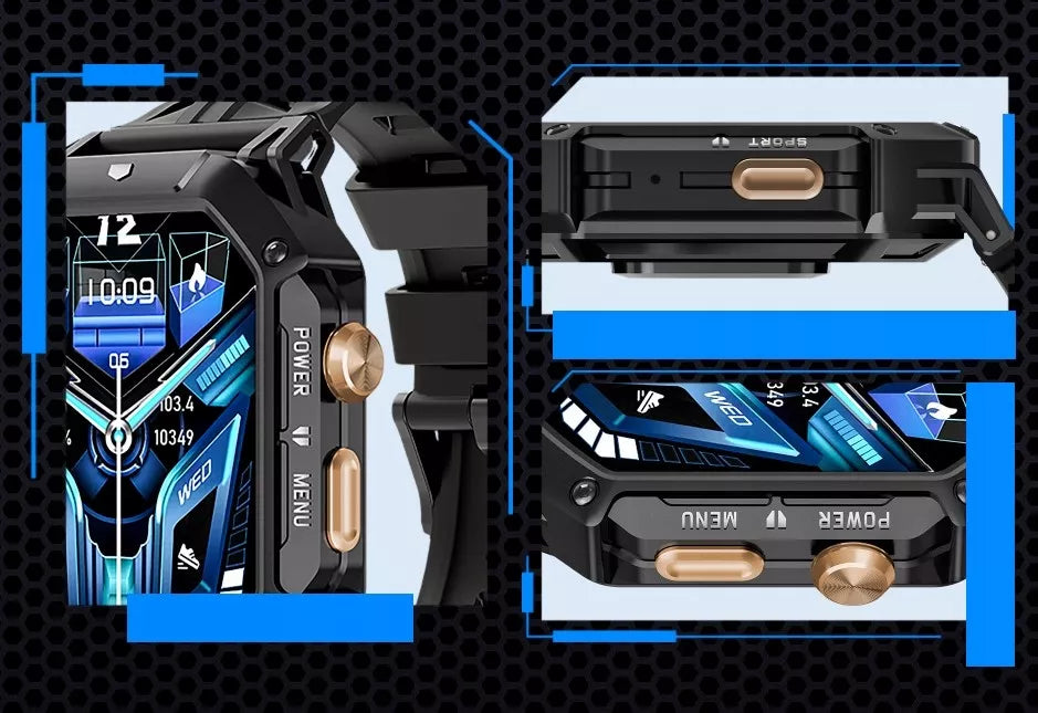 Išmanusis laikrodis vyriškas CUBOT X1 AMOLED su skambučiais, tvirtas, atsparus vandeniui