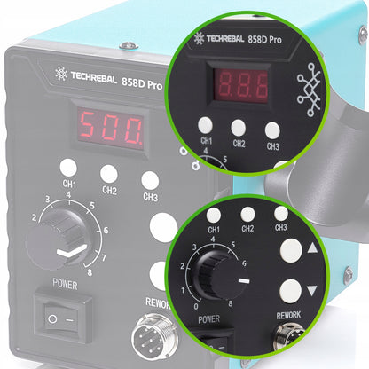 Karšto oro litavimo stotelė TECHREBAL 858D PRO 700W