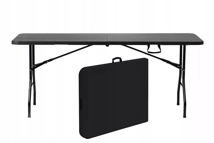 Sodo stalas sulankstomas išskleidžiamas catering banketinis 200x90cm, lagaminas