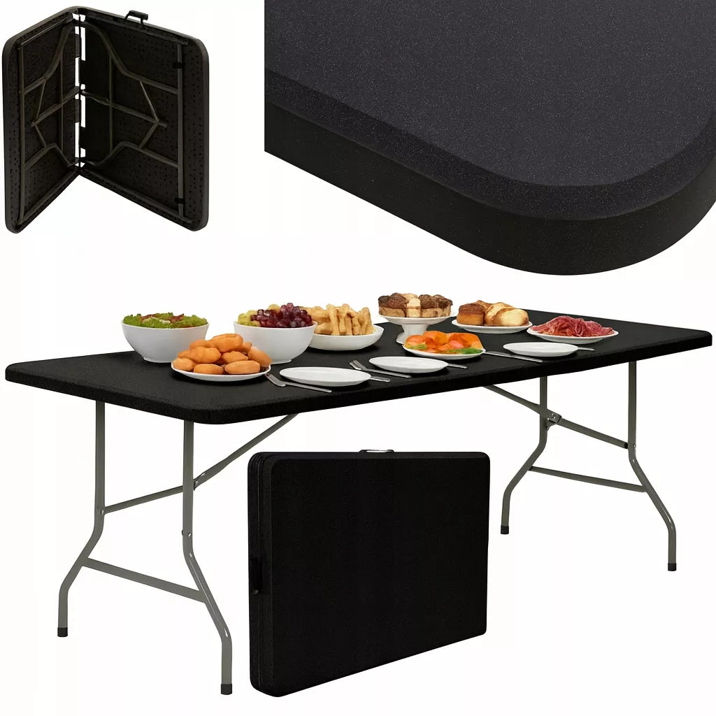 Sodo stalas sulankstomas išskleidžiamas catering banketinis 200x90cm, lagaminas