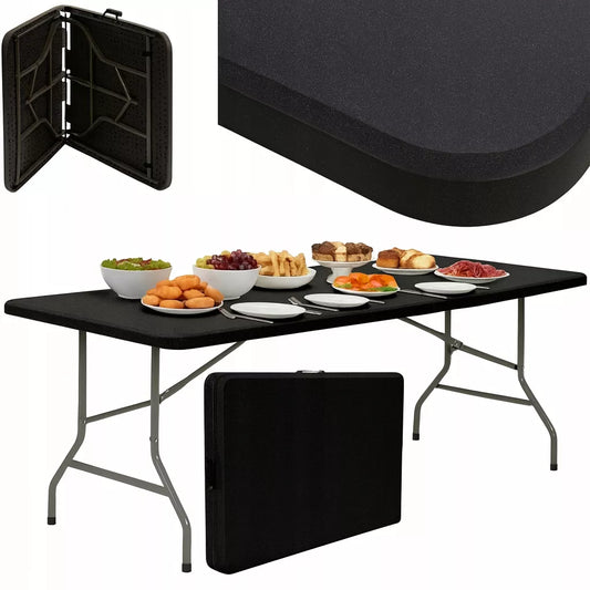 Sodo stalas sulankstomas išskleidžiamas catering banketinis 200x90cm, lagaminas