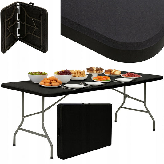 Sodo stalas sulankstomas išskleidžiamas catering banketinis 200x90cm, lagaminas