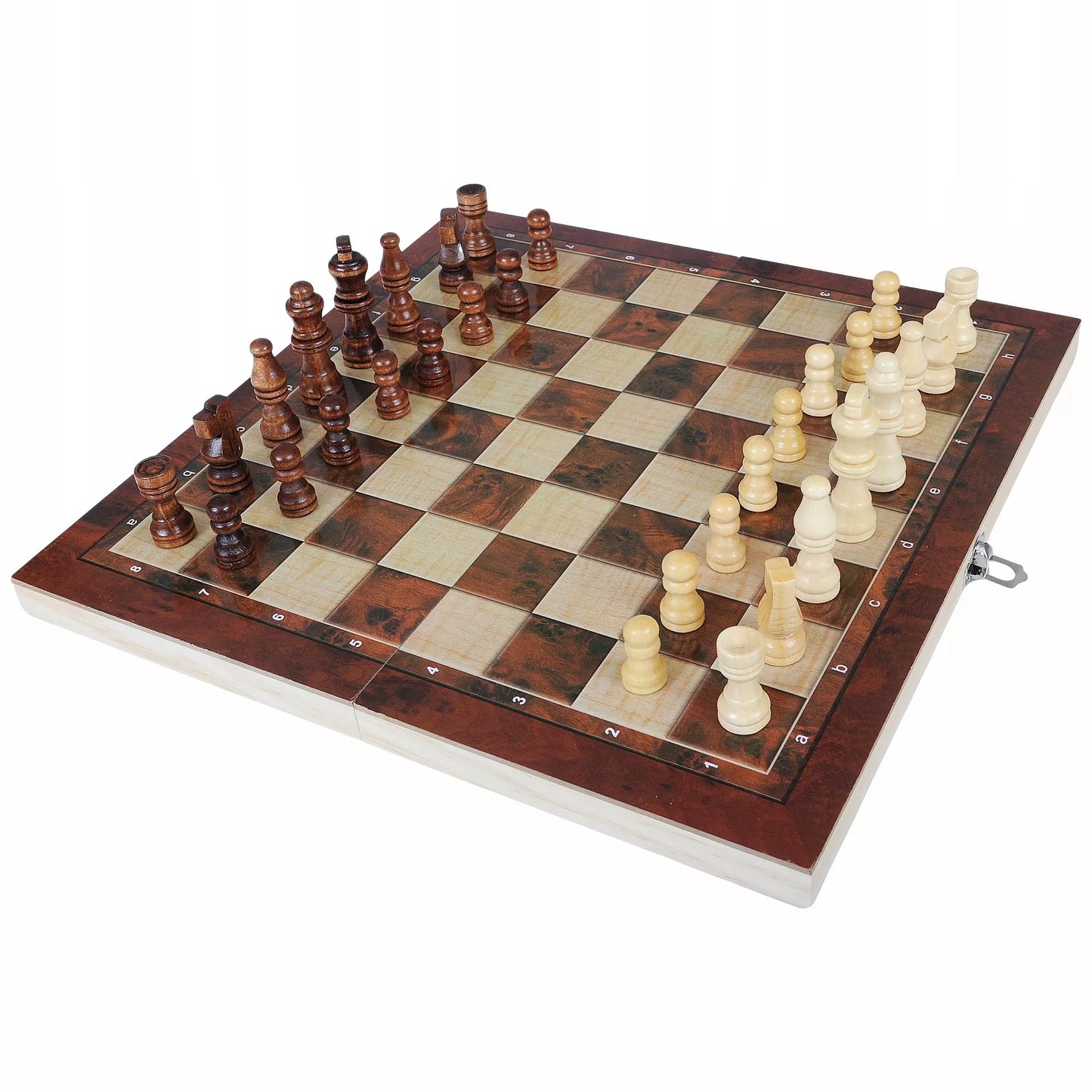 DREVINIAI ŠACHMAI, ŠAŠKĖS, NARDAI, ŽAIDIMAS 3-VIENAME, KLASIKINIS STALO ŽAIDIMAS, DIDELI 34 CM