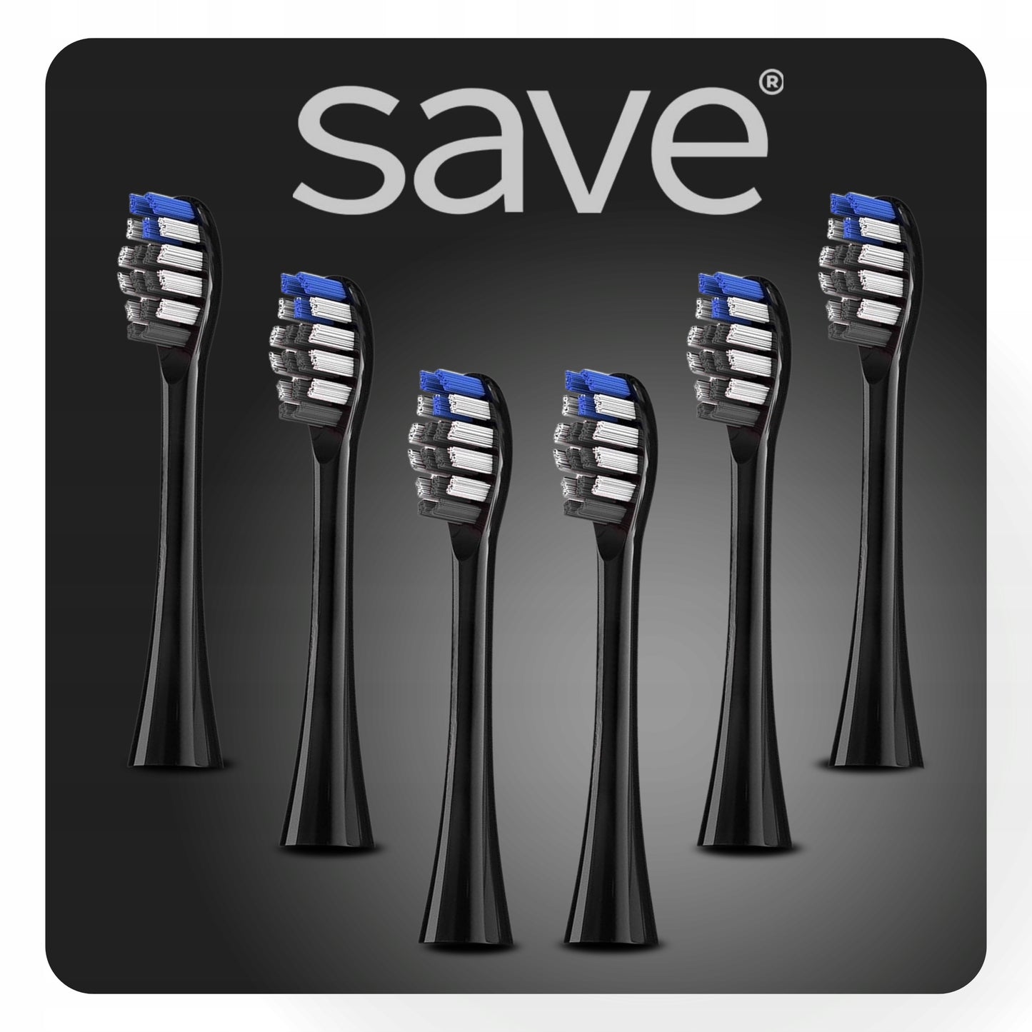 Elektrinis sonic dantų šepetėlis, įkrovimo bazė + 6 antgaliai, dėklas