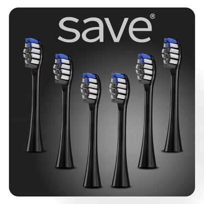 Elektrinis sonic dantų šepetėlis, įkrovimo bazė + 6 antgaliai, dėklas