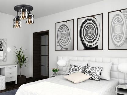 Stiklinė pakabinama lubinė LED šviestuvo tipo liustra