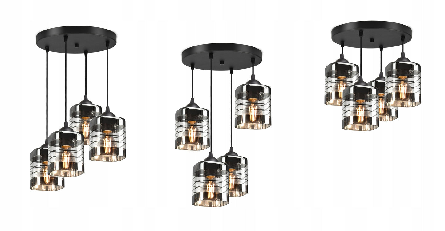 STIKLINĖ PAKABINAMA LUBINĖ LAMPOS ŠVIESTUVAS LED