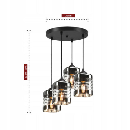 STIKLINĖ PAKABINAMA LUBINĖ LAMPOS ŠVIESTUVAS LED