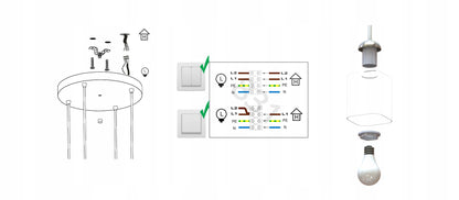 STIKLINĖ PAKABINAMA LUBINĖ LAMPOS ŠVIESTUVAS LED