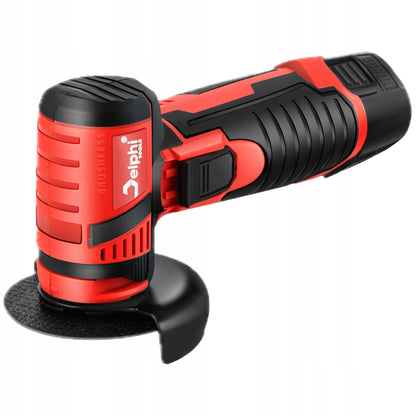 Mini Akumuliatorinis Kampinis Šlifuoklis su Bešepetėline Pavara, 2x Akumuliatoriai, 7x Šlifavimo Diskeliai