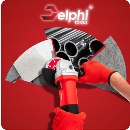 Kampinis šlifuoklis DIAX 1500W 125mm su reguliavimu + diskeliai