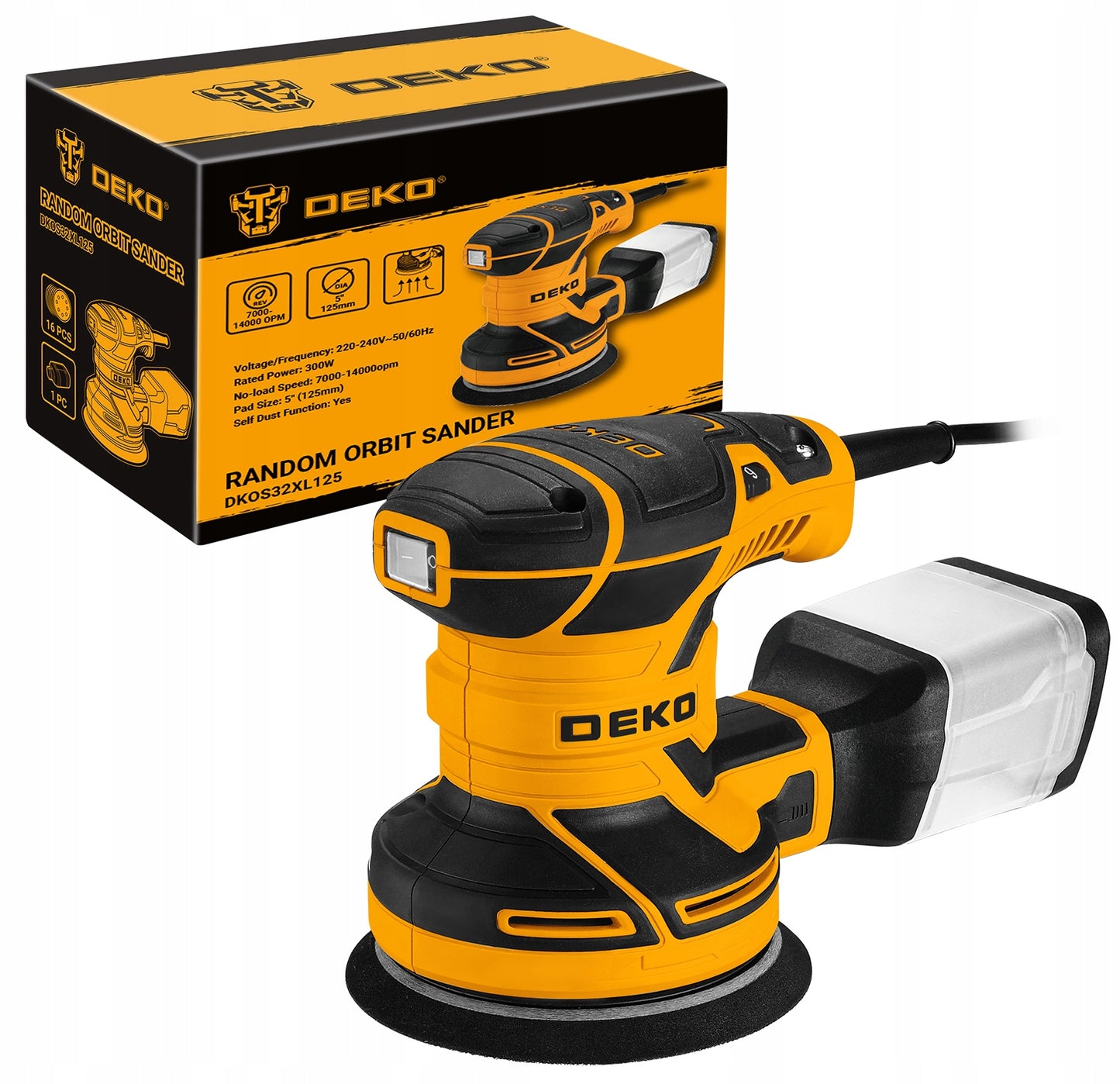 ELEKTRINIS EKSbigveeINIS ŠLIFUOKLIS 125 MM 16x ŠLIAVIMO DISKELIAI