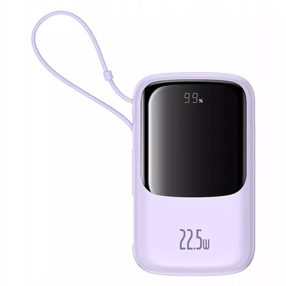 BASEUS GREITAS POWERBANK 10000 mAh 22,5W USB-C USB-A, ĮTAIŠYTAS USB-C KABELIS