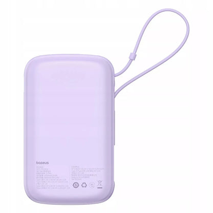 BASEUS GREITAS POWERBANK 10000 mAh 22,5W USB-C USB-A, ĮTAIŠYTAS USB-C KABELIS