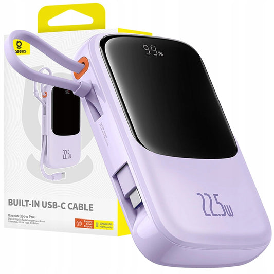 BASEUS GREITAS POWERBANK 10000 mAh 22,5W USB-C USB-A, ĮTAIŠYTAS USB-C KABELIS