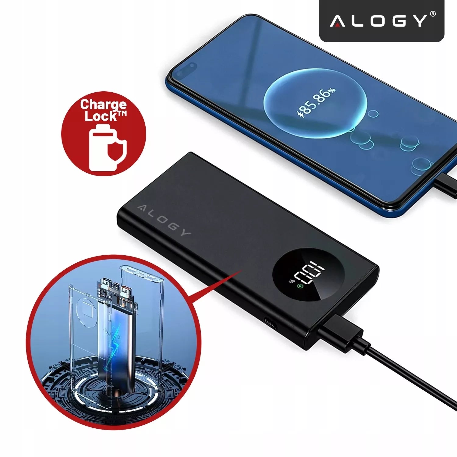 GREITAS POWERBANK 10000 mAh 120W QC PD USB C POWER BANK GALINGAS KELIONINIS