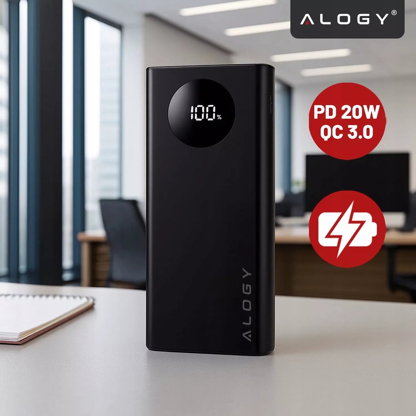 GREITAS POWERBANK 10000 mAh 120W QC PD USB C POWER BANK GALINGAS KELIONINIS