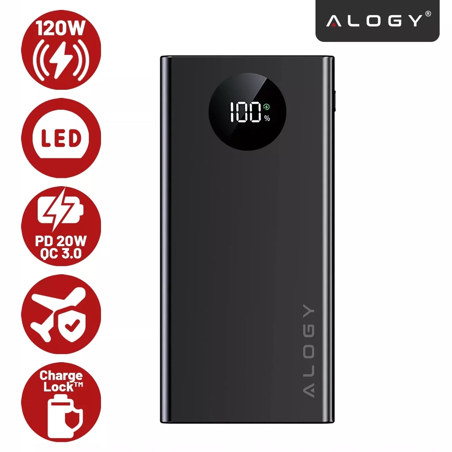 GREITAS POWERBANK 10000 mAh 120W QC PD USB C POWER BANK GALINGAS KELIONINIS